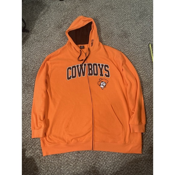 Colosseum Athletics Jackets & Blazers - Oklahoma State Cowboys OSU Hoodie 4X Big & Tall Orange Full Zip Colosseum NCAA